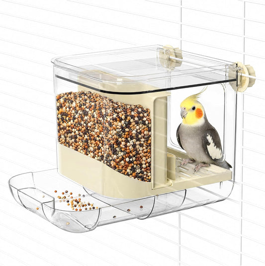 Automatic Bird Feeder for Cage,No Mess Bird Seed Food Container,Catcher