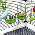 2 Pcs Parrot Feeding Dish Cups,Stainless Steel Bird Food Water Feeder Bowls