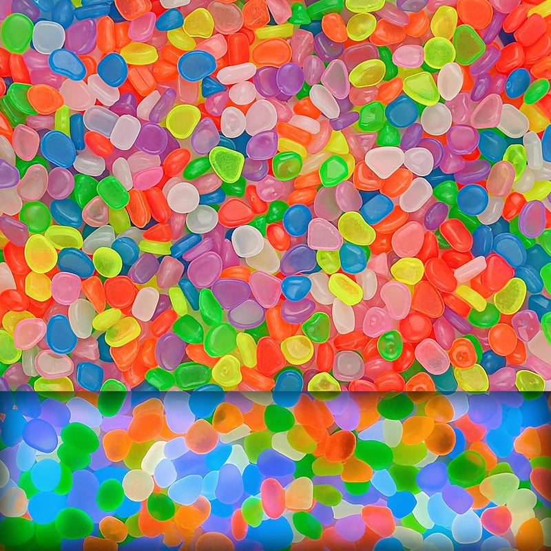400pcs Glow in the Dark Rocks for Outdoor Garden & Aquarium – Luminous Stones for Landscaping, Pathway, Patio, Driveway,