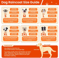 BRKURLEG Dog Raincoat for Small Medium and Large Dogs Waterproof Dog Rain Jacket Adjustable Hooded Dogs Raincoat Pet Rain Coat Poncho with Leash Hole, Reflective Strip, Orange, XXXL