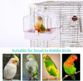 Colorday Bird Bath for Cage, Parrot Bath for Small to Medium Birds, Cockatiels, Parakeets, Budgie, Quaker, Conure, Lovebirds, Finches, Transparent, 6.7X6.7X7.74 inch
