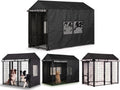 Dog Kennel Cover for 8x4x6 FT Outdoor Kennel, PVC Windows & Roll-Up Panels