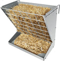 Wall Mount Hay Rack, Metal 2 in 1 Hay and Grain Feeder