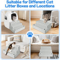 Extra Large 3 Steps Litter Box Ramp, Adjustable Cat Litter Box Step with Filter Function, Easy to Clean Cat Litter Stair