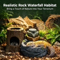 3-in-1 Reptile Water Fountain 550ML with Food Dish & Hideout