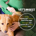 Vet's Best Flea Comb | Real Bamboo with Contour Grip Handle | for Dogs and Cats, Brown