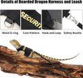 Bearded Dragon Harness and Leash-Bearded Dragon Clothes Lizard Accessories Stuff for Escape Proof Small Animal Reptile A