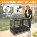 Homey Pet 43" Double Dog Crate, Heavy Duty Stackable Kennel with Divider