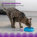 Catstages Kitty Slow Feeder Bowl for Cats & Kittens, 3/4 Cup, Blue, 5"
