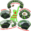 Small Animal Playpen Guinea Pig Hedgehog Cage Rabbit Cage with Fun Surround Tunnel Breathable & Transparent Pop Open Exe