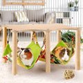 Alphatool Guinea Pig Hammock with Natural Wooden Stand, 16 x 11.8 x 9.5 in