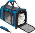 Soft Sided cat Carrier Bag Breathable Mesh Cat Dog Travel Carrier with Hand & Adjustable Crossbody Shoulder Strap (Blue,