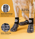 Non-Slip Dog Socks with Bone Paw Grips, 6 Pairs, Grey, L