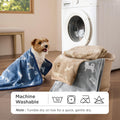 Bedsure 1 Pack 3 Dog Blankets for Small Dogs, Super Soft Puppy Blanket with Fluffy Premium Fleece Flannel, Cat Blanket for Crate & Indoor, Portable Throw Pet Blanket, Grey/Brown/Blue, 23x16 inch