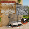 69in Large Forged Steel Birdcage, Comes with Bird Nest, Ladder, Hammock, Feeder, etc. Equipped with Wheels for Outdoor M