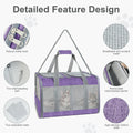 Soft-Sided Cat Carrier for 2 Cats, Gray, Breathable Mesh Design, Airline Approved Travel Bag for Small to Large Cats, Ex