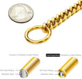 txprodogchains 18K Gold Chain Dog Collar 10MM Cuban Link Chain Stainless Steel Metal Links Walking Training Collar for S
