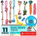 Pacific Pups Products Dog Rope Toys for Medium Dogs 11 Pack - 11 Dog Toy Pack & Puppy Teething Rope Tug of War Dog Toys, Chew Toys to Keep Them Busy, Puppy Chew Ropes