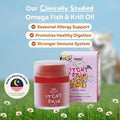Notti Itchy Skin Allergy Relief - Omega 3 Fish Oil - Itchy Ears - High Concentration - Norwegian Salmon & Krill Oil Pet Supplement for Cats and Dogs - DHA - Probiotics - Joint