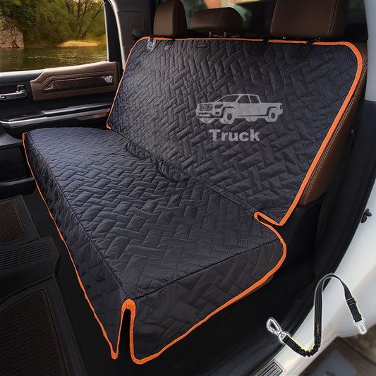 Heavy Duty Back Seat Cover for Truck , 100% Waterproof & Odor-Free Dog Seat Protector for F150 F250 Chevy Silverado Ram Sierra, Scratch-proof Eco-Friendly Back Seat Cover for Dogs, Kids, Tools & Gear