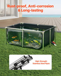 VEVOR KOI Aquarium Tank Above Ground Fish Pond, 127 Gallon Foldable Canvas Fish Pool Pond with Clear Viewing Panel, Outd