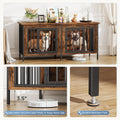 DUMOS 54" Dog Crate Furniture for 2 Dogs with Divider, Brown