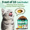 Cat Probiotics Treats for Digestive & Gut Support - 500 Crunchy & Creamy Cat Snacks - Cat Gut Health, Constipation Relief, Healthy Stool, Natural Supplement for Cats, Chicken Flavor (90-Day Supply)