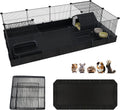 Xymoso DIY Guinea Pig Cages with Waterproof Canvas Bottom,16 Panels Small Animal Cage Pet Playpen with Door for Bunny Tu