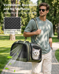 Pecute Cat Carrier,Double Bubble Pet Carrier for Cat Small Dogs,Green,M