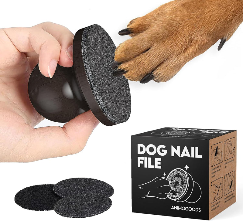 Silent Dog Nail File, Real Wood Handle, 3 Spare Pads