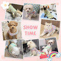 XGDMEIL 2 Pack Cute Striped Small Dog T Shirts Soft Cotton Girl Dog Clothes Breathable Pet Puppy Cats Vest Spring Summer Pet Outfits（Purple+Green,Small）