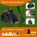 Dog Pooper Scooper with Bags & Dispenser - 37.4" Long Metal Handle