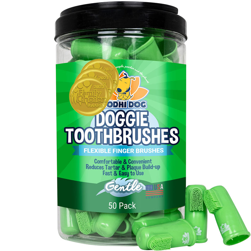 Bodhi Dog Finger Toothbrush for Dogs & Cats - Puppy Toothbrush with Soft Flexible Silicone Bristles, Gentle for Sensitive Gums, Promotes Healthy Teeth & Gums, Easy Teeth Cleaning Tool (50 Count)
