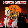GOYOSWA Dog King Costume, Dog Halloween Costumes King Cloak Crown Set Funny King Prince Costume for Small Medium Large D