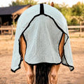 RESISTANCE Horse Fly Sheet with Neck Cover & Belly Wrap, Lightweight Breathable UV Protection Fly Sheet for Horses, Silv