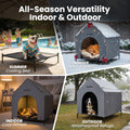Zooba 48" XL Outdoor Dog House – Weatherproof Elevated Pet Shelter, Breathable Mesh & Steel Frame, Easy to Assemble & Clean, Large Dog Houses for All Seasons (Grey)