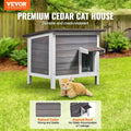 VEVOR Outdoor Cat House Weatherproof, Feral Cat Shelter for Multiple Cats, Outdoor Wooden Cat Rabbit House with All-Roun