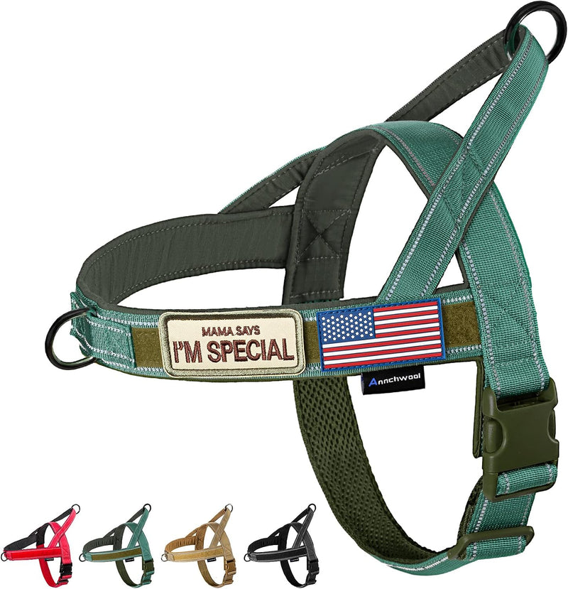 Annchwool No Pull Dog Harness with Soft Padded Handle & Front Clip