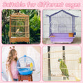 Shappy Large Bird Cage Cover, Bird Cage Seed Catcher, Adjustable Star Pattern Nylon Mesh Net for Parrot Parakeet Macaw Pet Supplies(Pink)
