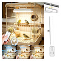 Bird Cage Light, Stepless Dimming 3 Color Temperatures, Rechargeable & Plug-in, Magnetic Base Timed Off, for Parrot Rabbit Dog Cat Pet Cage