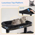 Heybly Cat Tree, 76-Inch Tall Heavy Duty Cat Tower for Big Cats with Extra Wide Baseboard, Multi-Level Large Cat Furniture with 2 Condos & 2 Hammocks, 10 Scratching Posts, Smoky Gray HCT039G