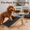Wooden Dog Ramp for Stairs, 4.3"/5.5" Height Adjustable Pet Ramp