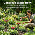 1 PC Metal Bird Bath with Flower Garden Stakes for Outdoor Yard Patio