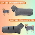 Dog Bathrobe Super Absorbent Pet Drying Towel Robe with Adjustable Strap