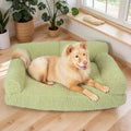 KHONSU PET Orthopedic Dog Sofa for Medium Dogs Plush Dog Couch Chair with Removable Washable Cover, Supportive & Durable Bed for Pets Up to 40lbs-Green