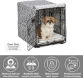 MidWest Homes for Pets Small Dog Crate Cover Featuring Teflon Fabric Protector, Poly-Cotton Privacy Kennel Cover Fits Most 24-inch Crates, Gray Designer Print, Washable, Reduces Barking