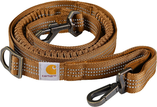 Carhartt Pet Durable Nylon Webbing Shock Absorbing Leash for Dogs, Reflective Stitching for Visibility, Carhartt Brown (Shock Absorbing), Large