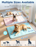 Dog Cooling Mat for Extra Large Dogs, 48"x30" Breathable Self Cooling Crate Mat for Dogs & Cats, QMAX>0.5 Portable Washable Pet Cooling Mat for Dog Bed, Thickened Cool Fiber Indoor/Outdoor Summer,Blue