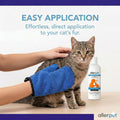 Allerpet Cat Dander Remover w/Free Pair of Grooming Gloves and Mitt - Effective Cat Dander Reduction, Anti Allergen Solution Made in USA - (12oz)