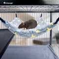 Niteangel Hanging Hammock Nap Sack Swing Bag Pet Sleeper for Ferret Rat Sugar Glider and Other Small Animals (Cream, Sta